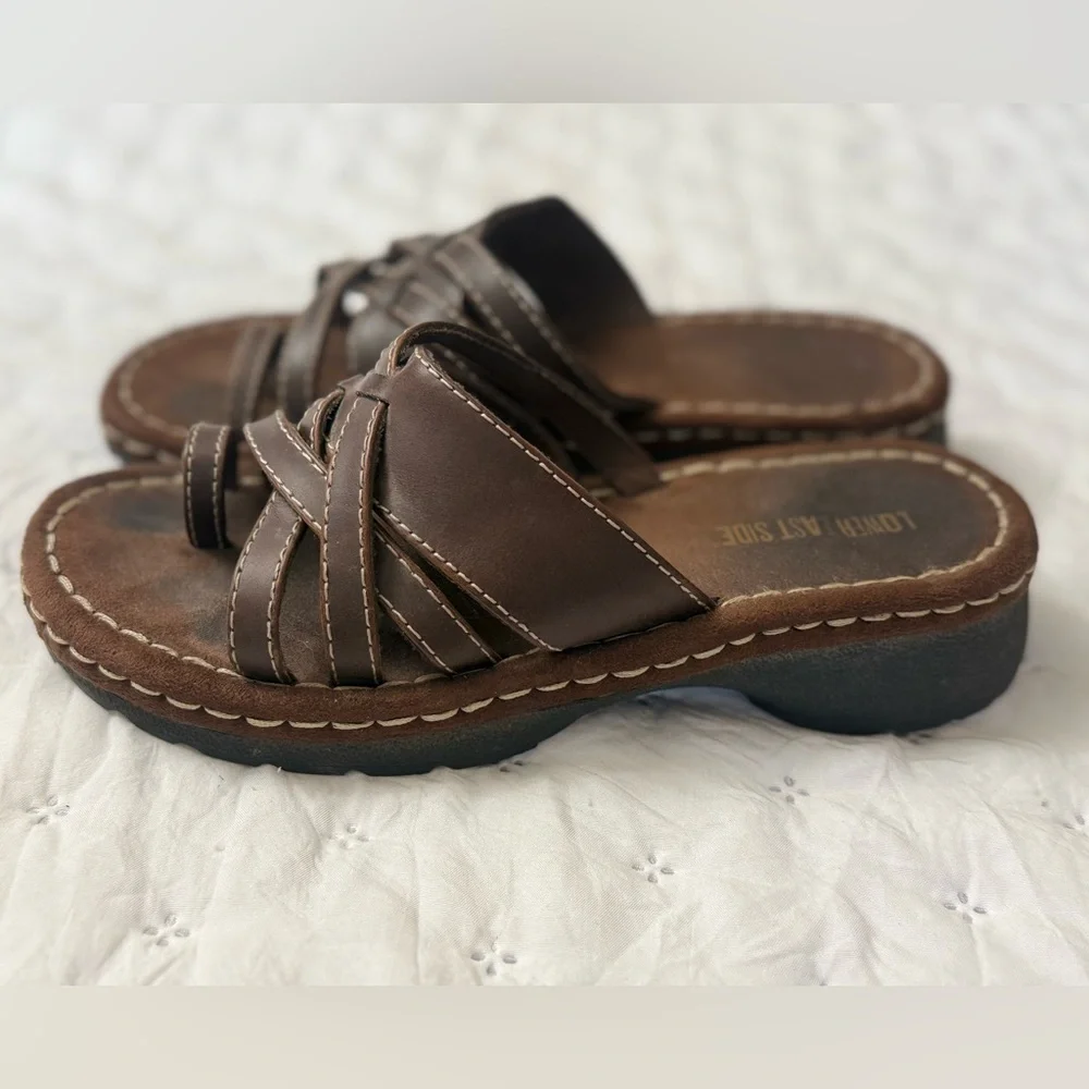 Vintage 90s y2k Lower East Side Chunky Lug Sole Jammer Platform Slide Sandals